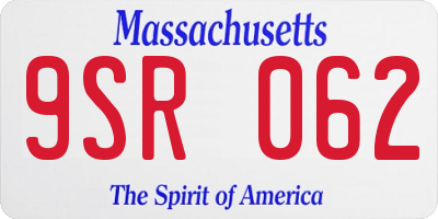MA license plate 9SR062