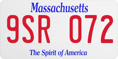 MA license plate 9SR072