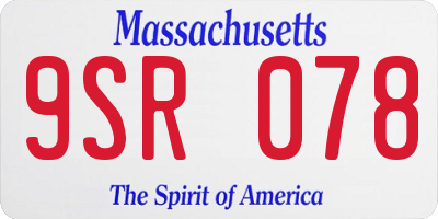 MA license plate 9SR078