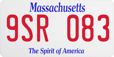 MA license plate 9SR083