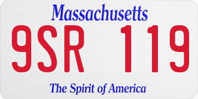 MA license plate 9SR119