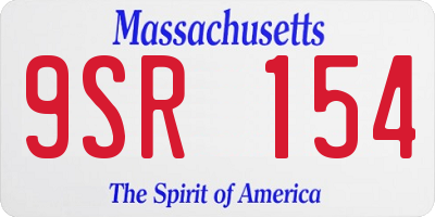MA license plate 9SR154