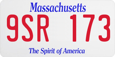 MA license plate 9SR173
