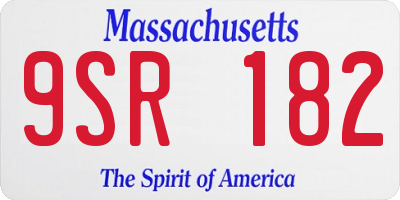 MA license plate 9SR182