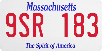 MA license plate 9SR183