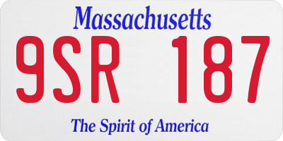 MA license plate 9SR187