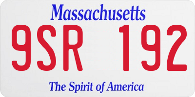 MA license plate 9SR192
