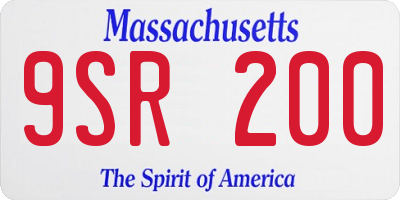 MA license plate 9SR200