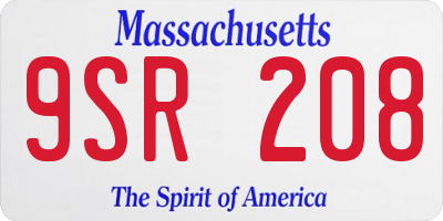 MA license plate 9SR208