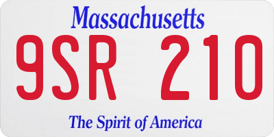 MA license plate 9SR210