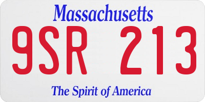 MA license plate 9SR213