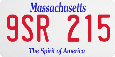 MA license plate 9SR215