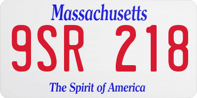 MA license plate 9SR218