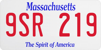 MA license plate 9SR219