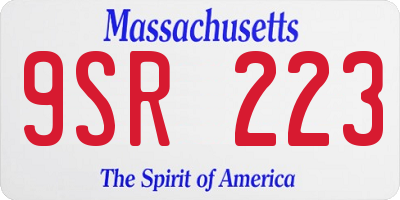 MA license plate 9SR223