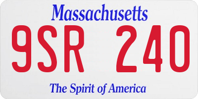 MA license plate 9SR240