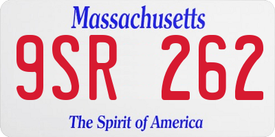 MA license plate 9SR262