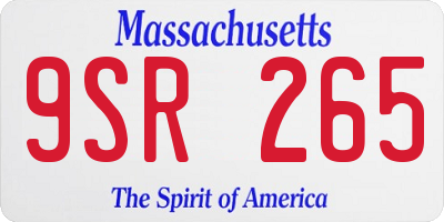 MA license plate 9SR265