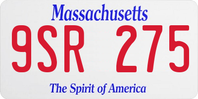 MA license plate 9SR275