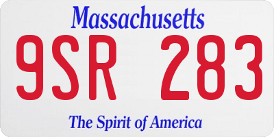 MA license plate 9SR283