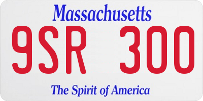 MA license plate 9SR300