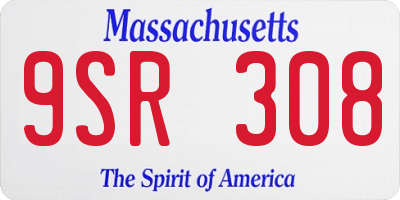 MA license plate 9SR308