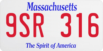 MA license plate 9SR316