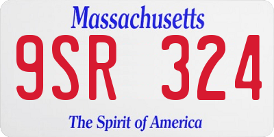 MA license plate 9SR324