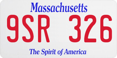 MA license plate 9SR326
