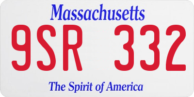 MA license plate 9SR332