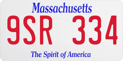 MA license plate 9SR334
