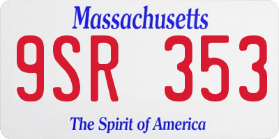 MA license plate 9SR353
