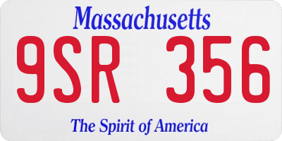 MA license plate 9SR356