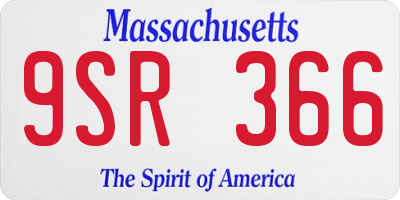 MA license plate 9SR366