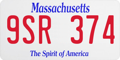 MA license plate 9SR374