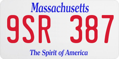 MA license plate 9SR387