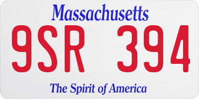 MA license plate 9SR394