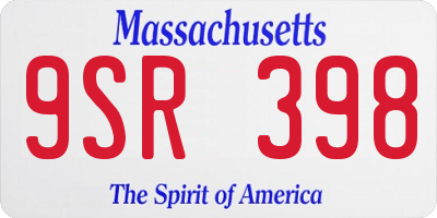 MA license plate 9SR398