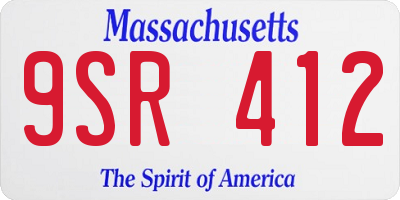 MA license plate 9SR412