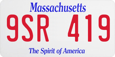 MA license plate 9SR419