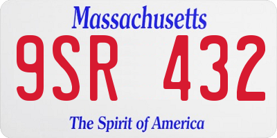 MA license plate 9SR432