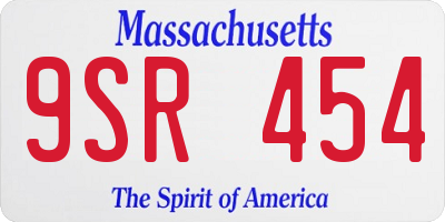 MA license plate 9SR454