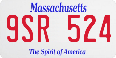 MA license plate 9SR524