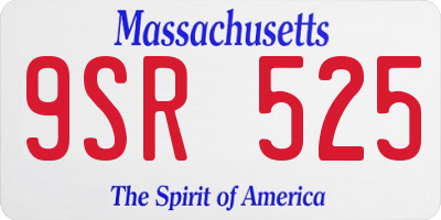 MA license plate 9SR525
