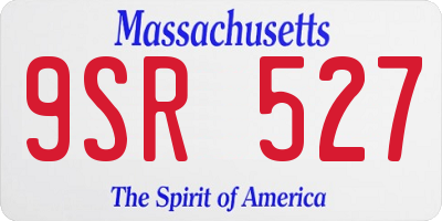 MA license plate 9SR527