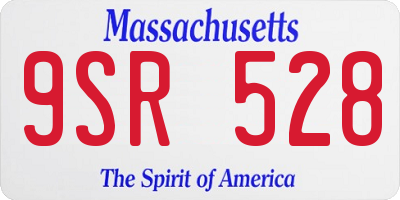 MA license plate 9SR528