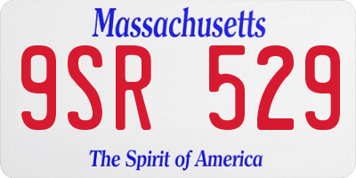 MA license plate 9SR529