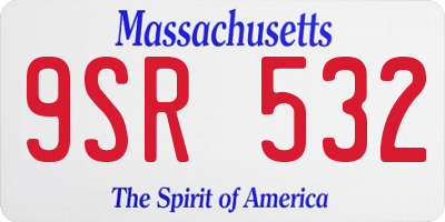 MA license plate 9SR532