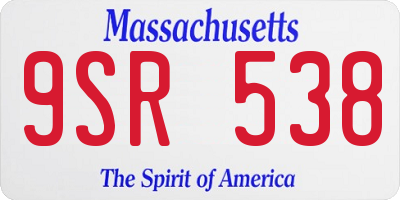 MA license plate 9SR538