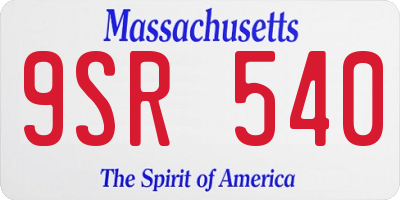 MA license plate 9SR540